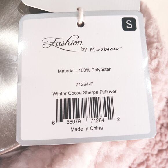 Sherpa 1/4 Zip-up Pullover Jacket Sweater Brown Beige Ombre Color Blocks S NWT - Picture 5 of 7